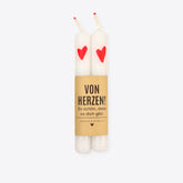 Von Herzen – 2er Set – Motivbaumkerze – Rot